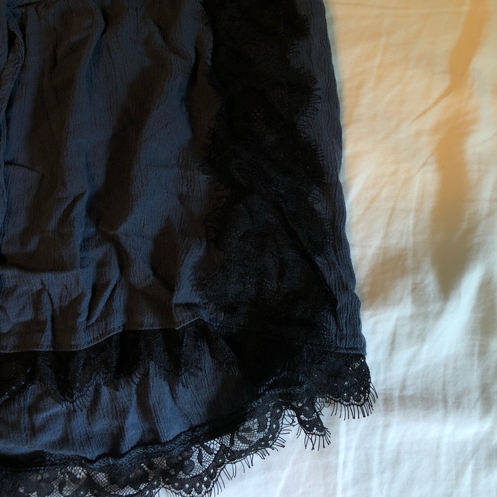 Navy soft shorts with lace trim - Picture 2 of 4
